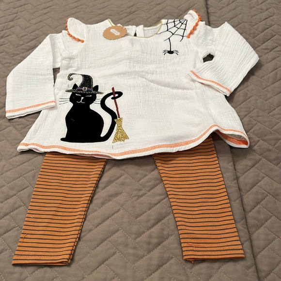 Mud Pie Baby Girl Black Cat Tunic and Legging Set/NWT/12-18M - Picture 5 of 14